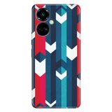 Senada Tecno Camon 19 Pro İle Uyumlu Kılıf Modern Tasarım Silikon Desenli Mavi Şerit