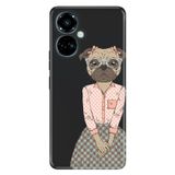 Senada Tecno Camon 19 Pro İle Uyumlu Kılıf Modern Tasarım Silikon Desenli Miss.Pug