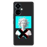 Senada Tecno Camon 19 Pro İle Uyumlu Kılıf Modern Tasarım Silikon Desenli Mix Heykel