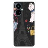 Senada Tecno Camon 19 Pro İle Uyumlu Kılıf Modern Tasarım Silikon Desenli Moda Paris