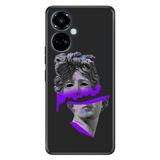 Senada Tecno Camon 19 Pro İle Uyumlu Kılıf Modern Tasarım Silikon Desenli Mor Heykel