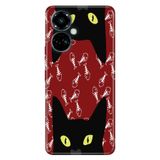 Senada Tecno Camon 19 Pro İle Uyumlu Kılıf Modern Tasarım Silikon Desenli Obur Kedi