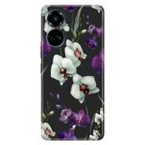 Senada Tecno Camon 19 Pro İle Uyumlu Kılıf Modern Tasarım Silikon Desenli Orkide Çiçek