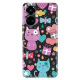 Senada Tecno Camon 19 Pro İle Uyumlu Kılıf Modern Tasarım Silikon Desenli Pembe Kedi,Color184