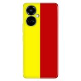 Senada Tecno Camon 19 Pro İle Uyumlu Kılıf Modern Tasarım Silikon Desenli Sarı Kırmızı Parçalı
