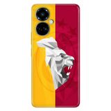 Senada Tecno Camon 19 Pro İle Uyumlu Kılıf Modern Tasarım Silikon Desenli Sarı Kırmızı Şampiyon