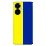 Senada Tecno Camon 19 Pro İle Uyumlu Kılıf Modern Tasarım Silikon Desenli Sarı Lacivert Aşk