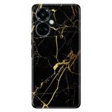 Senada Tecno Camon 19 Pro İle Uyumlu Kılıf Modern Tasarım Silikon Desenli Sarı Siyah Mermer