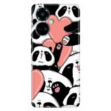 Senada Tecno Camon 19 Pro İle Uyumlu Kılıf Modern Tasarım Silikon Desenli Sevimli Panda
