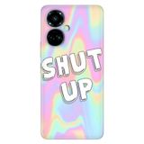Senada Tecno Camon 19 Pro İle Uyumlu Kılıf Modern Tasarım Silikon Desenli Shut Up,Color474