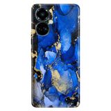 Senada Tecno Camon 19 Pro İle Uyumlu Kılıf Modern Tasarım Silikon Desenli Simli Ametist Taşı
