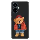 Senada Tecno Camon 19 Pro İle Uyumlu Kılıf Modern Tasarım Silikon Desenli Teddybear