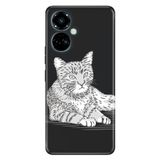 Senada Tecno Camon 19 Pro İle Uyumlu Kılıf Modern Tasarım Silikon Desenli Tekir