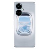 Senada Tecno Camon 19 Pro İle Uyumlu Kılıf Modern Tasarım Silikon Desenli Uçak Pencere