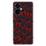 Senada Tecno Camon 19 Pro İle Uyumlu Kılıf Modern Tasarım Silikon Desenli Uğur Böceği