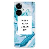 Senada Tecno Camon 19 Pro İle Uyumlu Kılıf Modern Tasarım Silikon Desenli Work Hard Dream Big