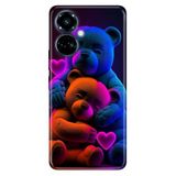 Senada Tecno Camon 19 Pro ile Uyumlu Kılıf Resimli Desenli Silikon Bear Love