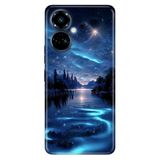 Senada Tecno Camon 19 Pro ile Uyumlu Kılıf Resimli Desenli Silikon Gece Yarısı