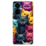 Senada Tecno Camon 19 Pro ile Uyumlu Kılıf Resimli Desenli Silikon Kedicikler