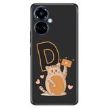 Senada Tecno Camon 19 Pro ile Uyumlu Kılıf Resimli Desenli Silikon Kedili D Harfi
