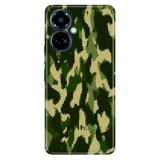 Senada Tecno Camon 19 Pro ile Uyumlu Kılıf Resimli Desenli Silikon Koyu Kamuflaj
