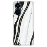 Senada Tecno Camon 19 Pro ile Uyumlu Kılıf Resimli Desenli Silikon Siyah Beyaz Mermer