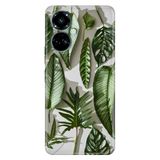 Senada Tecno Camon 19 Pro İle Uyumlu Kılıf Silikon Desenli Tam Koruma Resimli Kapak 4D Yeşil Yapraklar