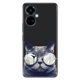 Senada Tecno Camon 19 Pro İle Uyumlu Kılıf Silikon Desenli Tam Koruma Resimli Kapak Cix Kedi