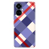 Senada Tecno Camon 19 Pro İle Uyumlu Kılıf Silikon Desenli Tam Koruma Resimli Kapak Mavi Ekose