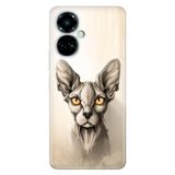 Senada Tecno Camon 19 Pro İle Uyumlu Kılıf Silikon Desenli Tam Koruma Resimli Kapak Sfenks Kedi