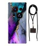 Senada Tecno Phnatom X2 Pro ile Uyumlu Kılıf Altın Tozu Silikon İpli Boyun Askısı