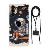 Senada Tecno Pova 3 ile Uyumlu Kılıf Astro Desenli Silikon İpli Boyun Askı Aparatı