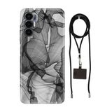 Senada Tecno Pova 3 ile Uyumlu Kılıf Black Art Desenli Silikon İpli Boyun Askı Aparatı
