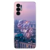 Senada Tecno Pova 3 ile Uyumlu Kılıf Resimli Desenli Silikon Enjoy Life