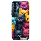 Senada Tecno Pova 3 ile Uyumlu Kılıf Resimli Desenli Silikon Kedicikler