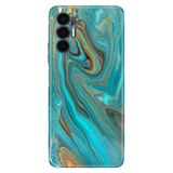 Senada Tecno Pova 3 ile Uyumlu Kılıf Resimli Desenli Silikon Liquid Mermer