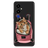 Senada Tecno Pova 4 Pro İle Uyumlu Kılıf Silikon Desenli Resimli Uv Kapak Kedi Tatilde