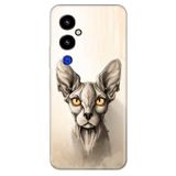 Senada Tecno Pova 4 Pro İle Uyumlu Kılıf Silikon Desenli Resimli Uv Kapak Sfenks Kedi