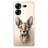 Senada Tecno Pova 5 İle Uyumlu Kılıf Silikon Desenli Tam Koruma Resimli Kapak Sfenks Kedi