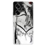 Senada Tecno Pova 6 Pro İle Uyumlu Kılıf Silikon Desenli Realme Tecno Pova 6 Pro Kara Kalem