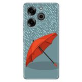 Senada Tecno Pova 6 Pro İle Uyumlu Kılıf Silikon Desenli Realme Tecno Pova 6 Pro Kırmızı Şemsiye