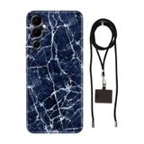 Senada Tecno Pova Neo 2 ile Uyumlu Kılıf Dark Blue Desenli Silikon İpli Boyun Askı Aparatı