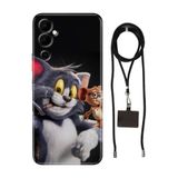 Senada Tecno Pova Neo 2 ile Uyumlu Kılıf Jerry veTom Desenli Silikon İpli Boyun Askı Aparatı