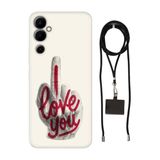 Senada Tecno Pova Neo 2 ile Uyumlu Kılıf Love You Desenli Silikon İpli Boyun Askı Aparatı