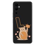 Senada Tecno Pova Neo 2 ile Uyumlu Kılıf Resimli Desenli Silikon Kedili L Harfi