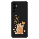 Senada Tecno Pova Neo 2 ile Uyumlu Kılıf Resimli Desenli Silikon Kedili Ş Harfi