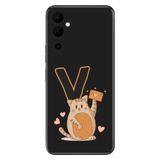 Senada Tecno Pova Neo 2 ile Uyumlu Kılıf Resimli Desenli Silikon Kedili V Harfi