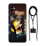 Senada Tecno Pova Neo 2 ile Uyumlu Kılıf SimpsonKarakter Collage Desenli Silikon İpli Boyun Askı Aparatı
