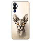 Senada Tecno Pova Neo 4 İle Uyumlu Kılıf Silikon Desenli Tam Koruma Resimli Kapak Sfenks Kedi