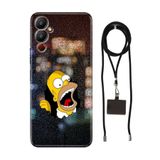 Senada Tecno Pova Neo 4 ile Uyumlu Kılıf SimpsonKarakter Collage Silikon İpli Boyun Askı Aparatı